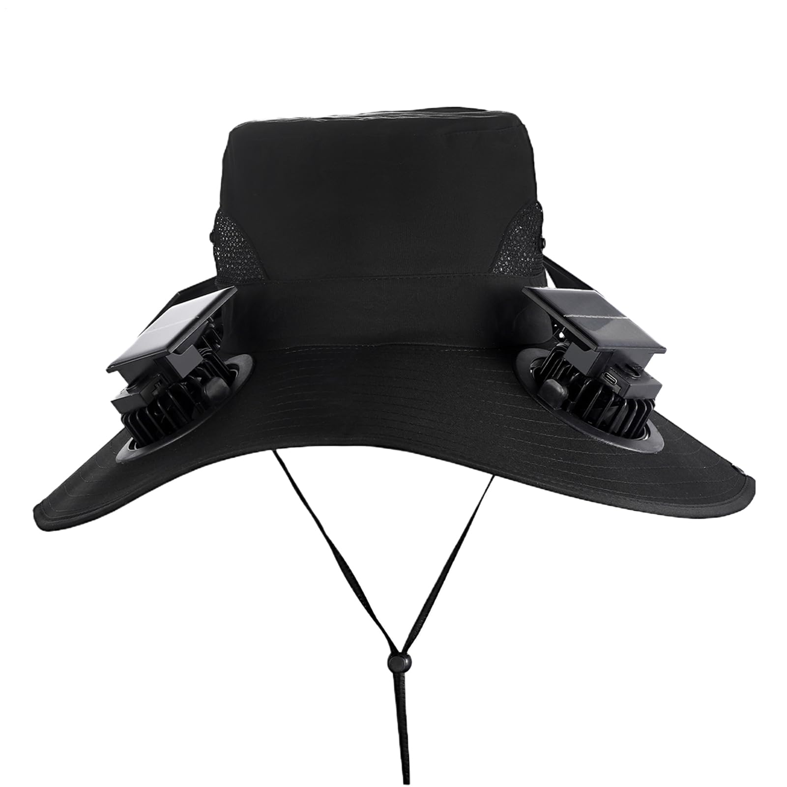 Berretto con ventilatore solare, cappello a tesa larga con 4 ventole solari, cappello da spiaggia per esterni, per pesca, escursionismo, giardinaggio, viaggi, spiaggia, golf, gite in barca, lavoro
