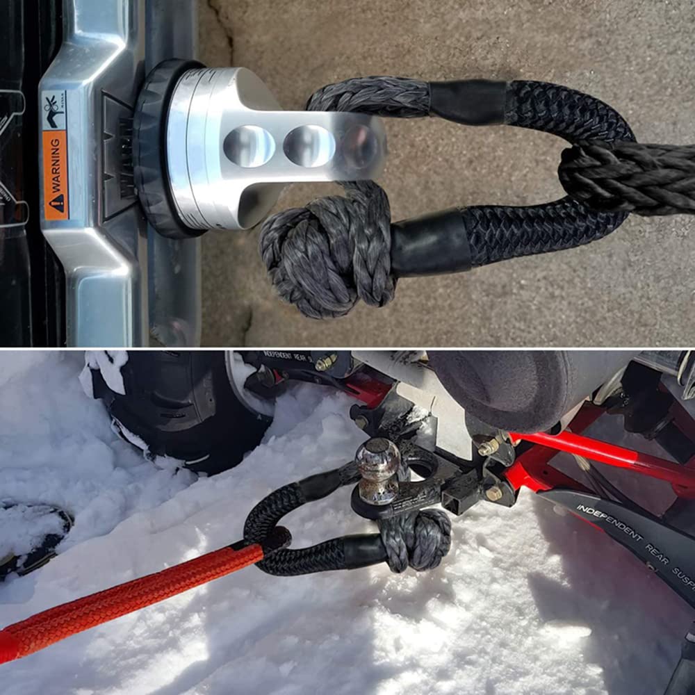 Riloer 2 Stück weiches Schäkelseil, Synthetisches Abschleppseil, Autoteile, Abschleppseil