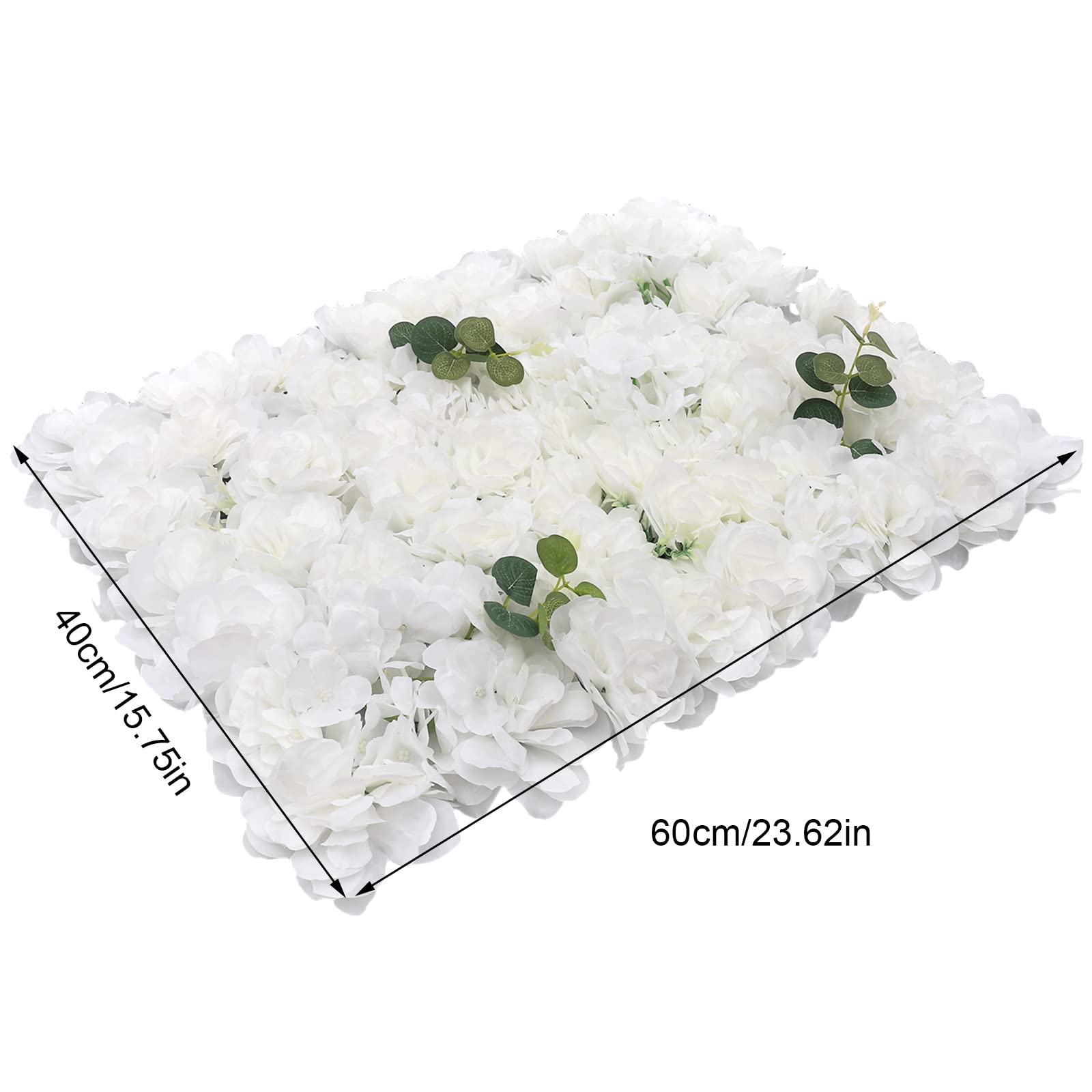 12 Stück Künstliche Blumenwand Hintergrund Hochzeit Wandpaneel | 40x60cm Seidenstoff, Blumen Paneele, Wanddeko Blumen, für Hochzeit Bühne Party Heimdekoration