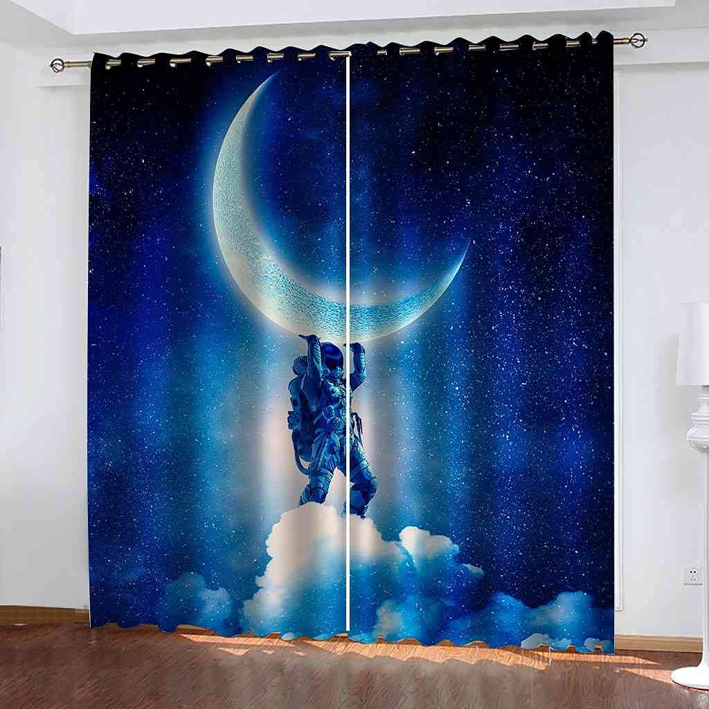 Rideau occultant thermique 140x160 tissu lourd décoration fenêtre enfant