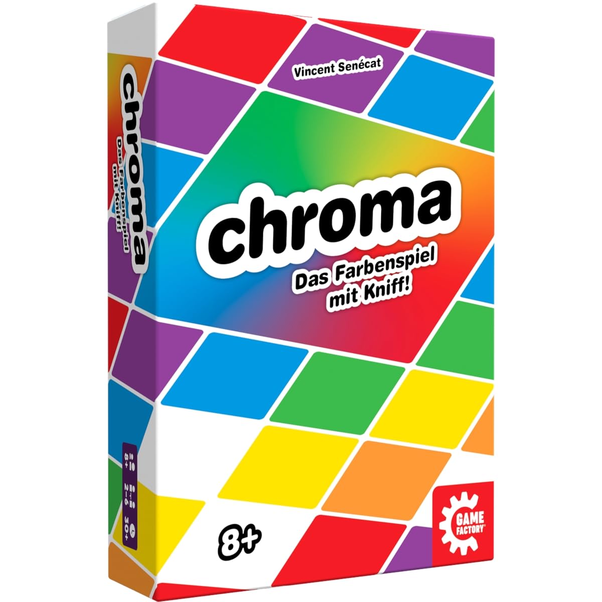 Game Factory 646033 Chroma, das Farbenspiel mit Kniff | Kartenspiel mit Farben für 2 bis 6 Spieler, Legespiel für Erwachsene und Kinder ab 8 Jahren
