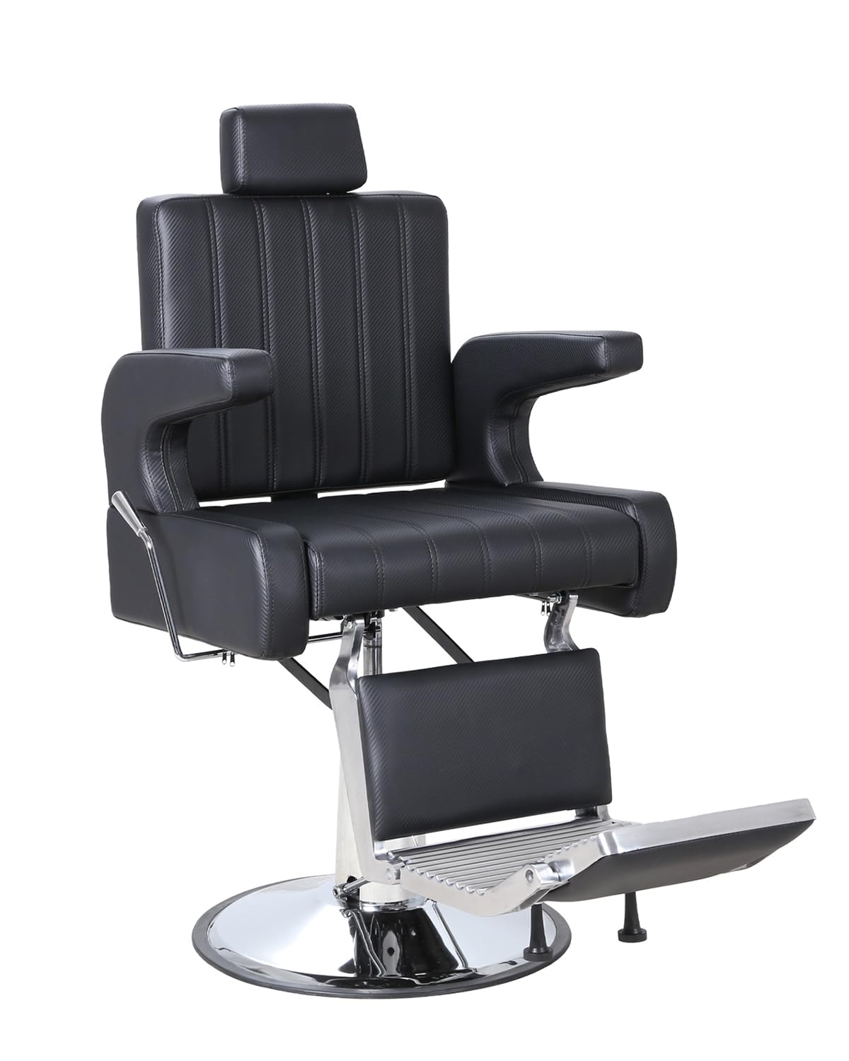 Barber Salon Chair for Hair Stylist, Reclining Chairs with Heavy Duty Hydraulic Pump, Styling Chair for Barbershop Beauty Spa Salon Home (Black & Silver)