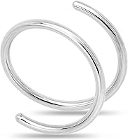 Vista 9 de Anillo de nariz doble chapado en oro de 14 quilates para mujeres y hombres, hipoalergénico en espiral, joyería de nariz para piercing individual