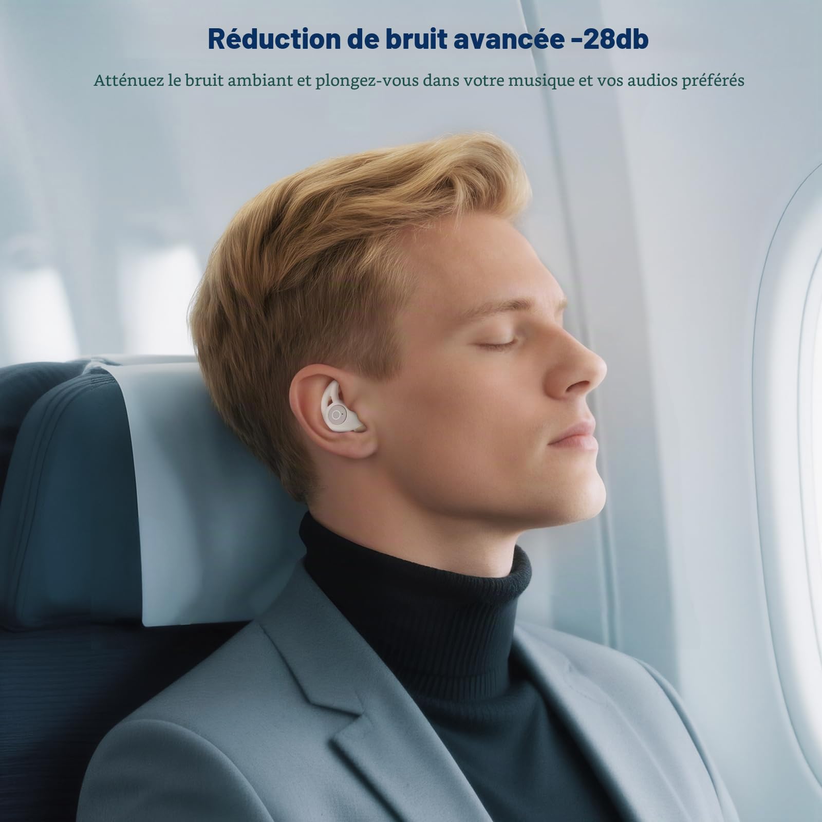 Novonell Snooze Pods Pro, éCouteurs Pour Dormir, éCouteurs Anti-Ronflement Pour Les Personnes Dormant Sur Le CôTé, Novonell Sleep Pods, éCouteurs Pour Dormir Bluetooth, Mini éCouteurs Bluetooth Sleepb