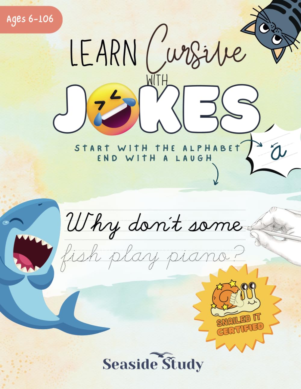Learn Cursive With Jokes: A Fun Alphabet and Word Tracing Practice for Elementary Kids Basic Cursive and Penmanship Writing Drills Lettering Workbook