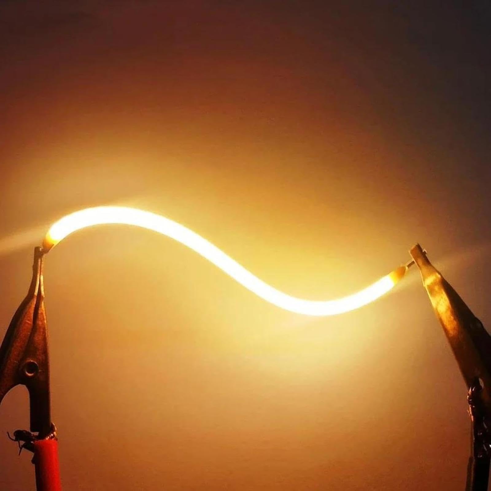BULBEAWICK 10 Pieces Led Flexible Filament Lamp Parts,Red,Green,Dc 3V Led Diode Accessories for Light Bulbs, DIY Handmade Room Decoration Design 130MM 2200K Warm Yellow