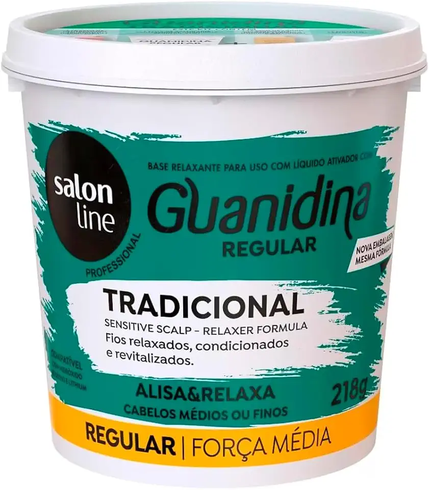 Salon Line Guanidina Tradicional Relaxante Capilar para Cabelos Médios e Finos, 218g