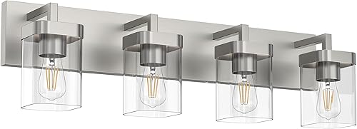 Miniatura 18 de Luz de Tocador de Baño, Diseño Cuadrado 5 Luces Modernas Accesorios de Iluminación de Baño Sobre Espejo, Luz de Tocador Negra para Sala de