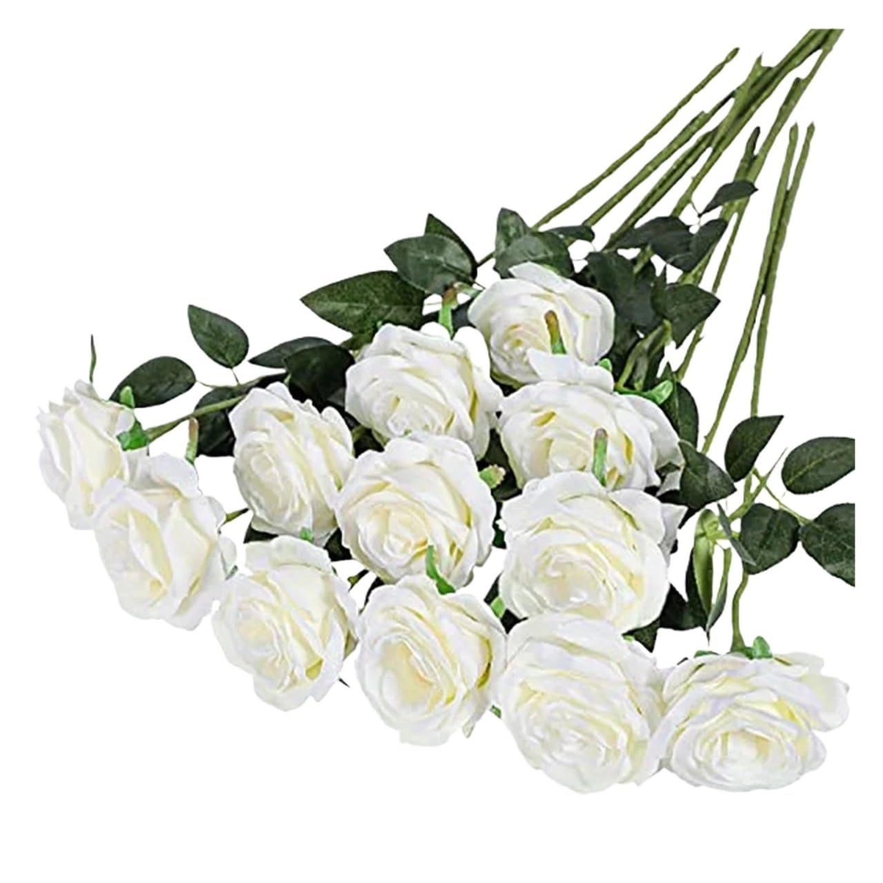 MWAHJU 12pcs Realistic Artificial Rose Bouquet For Weddings, Birthdays, And More For Floral Arrangements And Home Decormeasurement For Home