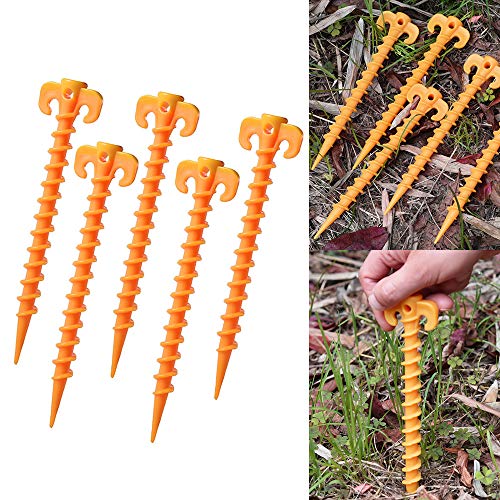 BIGBIGFAMILY Pregos em espiral para barraca de barraca para ambientes externos, 5 peças