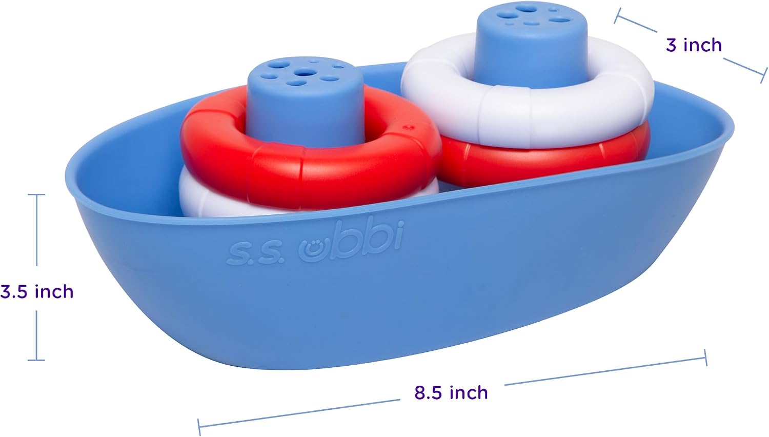 Ubbi Boat & Buoys Bath Toys image 2