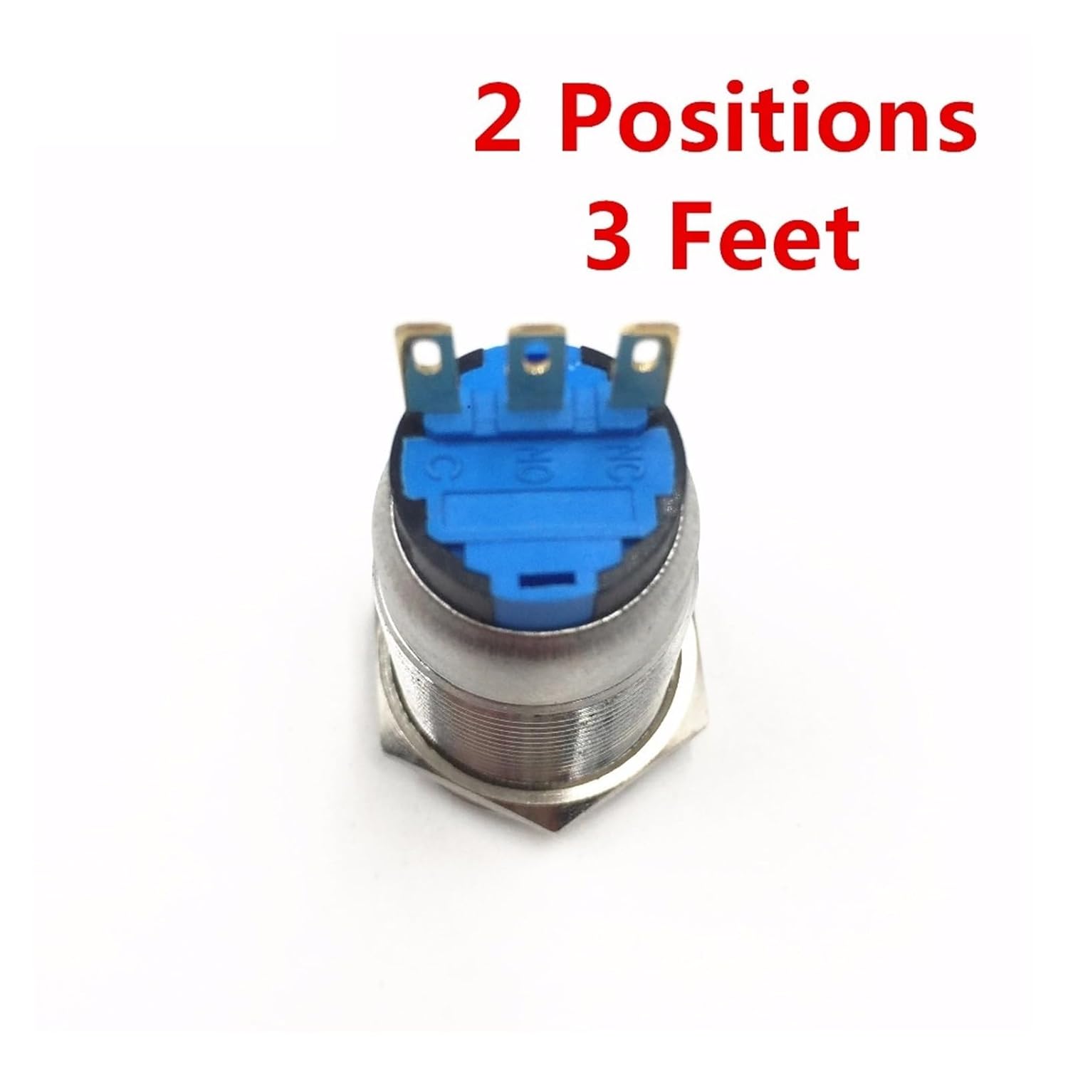 1PCS 19mm 22mm 2 3-Position Push Button Switch DPDT selector knob Rotary Switch Waterproof Stainless Steel dimmer Light Power Switch(19mm,3 Positions)