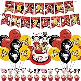 𝓟𝓾𝓬𝓬𝓪 Birthday Party Decorations,Cartoon Animal Party Supply Set for Kids with 1 Happy Birthday Banner Garland , 13 Cupcake Toppers,18 Balloons for 𝓟𝓾𝓬𝓬𝓪 Party Supplies