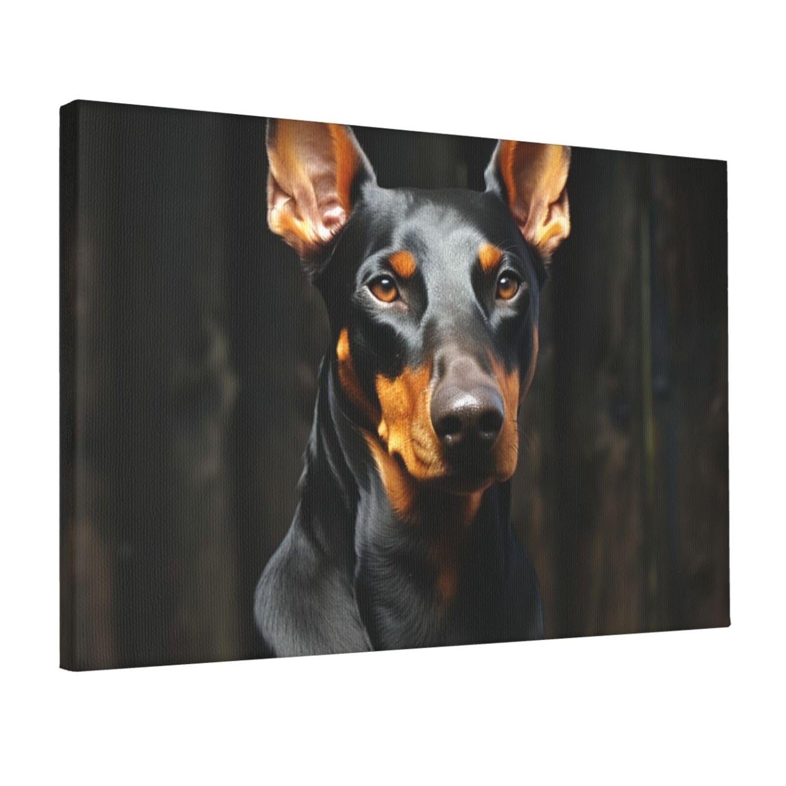 KLOPH doberman Canvas Wall Art for Living Room 12"x18" Modern Artwork Painting for Bathroom Hanging Canvas Prints Aesthetic Wallart for Bedroom Kitchen Office Wall Decor
