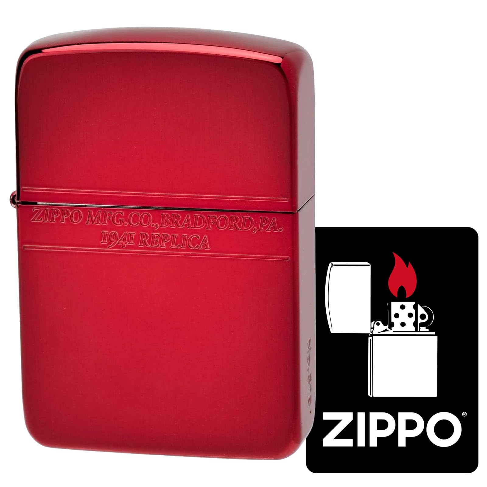 Amazon.co.jp: ジッポー(Zippo) ライター 防風 真鍮製 両面加工 1941