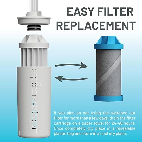 Miniatura 3 de Epic Escape  Botella de agua de vidrio con filtro  Filtro hecho en Estados Unidos  Apto para lavavajillas  Vidrio de borosilicato con funda de