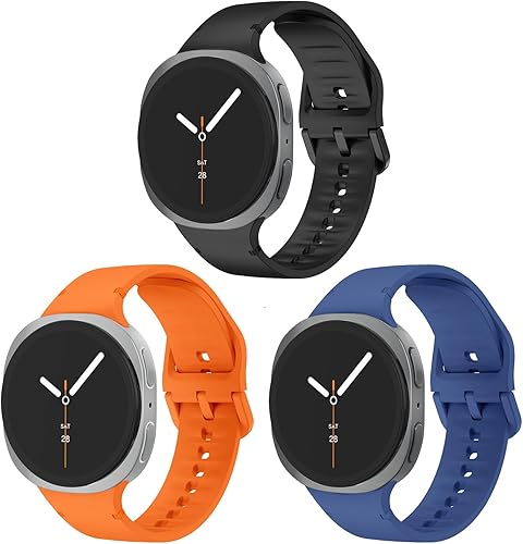 3 Pack Sport Bands Compatible for Samsung Galaxy Watch 8 40mm 44mm/Galaxy Watch 