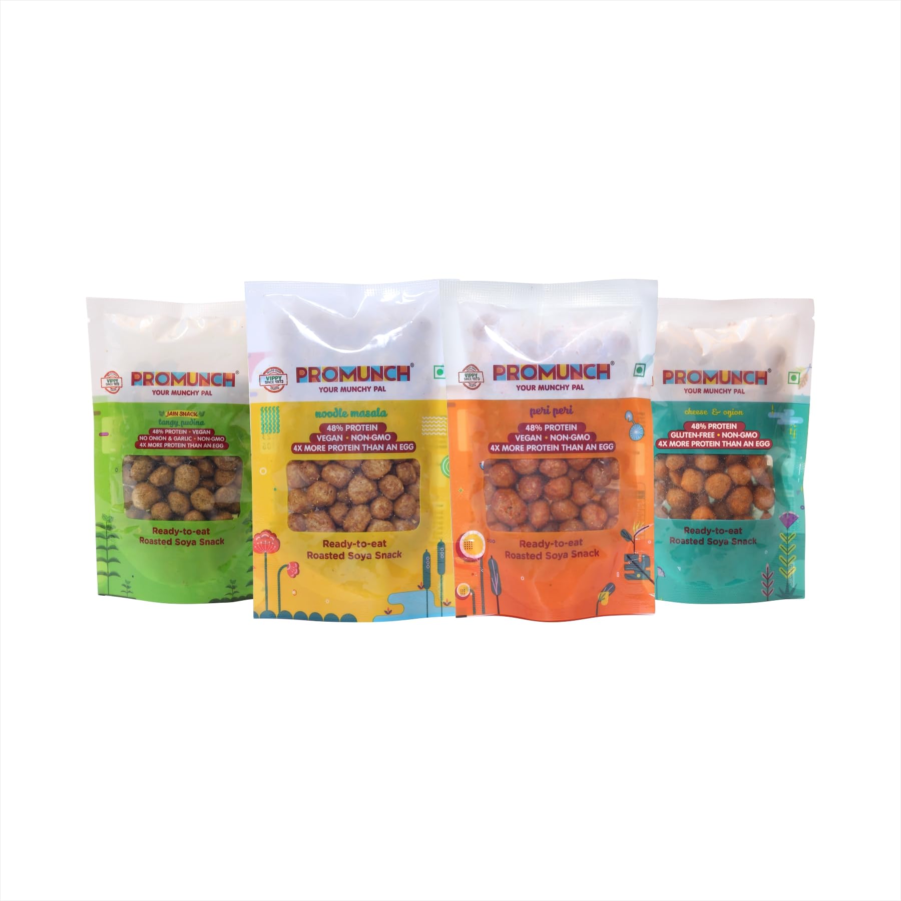 See full amazon price history chart for PROMUNCH Roasted Soya Snack | High-Protein | Healthy | Gluten-Free | Travel pack (Cheese & Onion, Peri-Peri, Noodle Masala, Tangy pudina) Pack of 4, 30 gram each PROMUNCH Roasted Soya Snack | High-Protein | Healthy | Gluten-Free | Travel pack (Cheese & Onion, Peri-Peri, Noodle Masala, Tangy pudina) Pack of 4, 30 gram each (B0CM15MDVP) Amazon Price History, Amazon Price Tracker