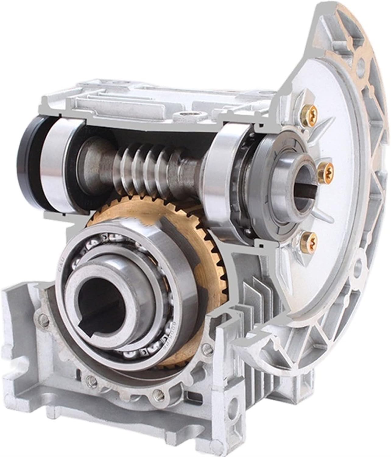 Speed Box RV030 Worm Gearbox Speed Reducer for NEMA 23 Motor, 5:1-80:1 11mm Input Shaft NMRV030 Worm Reducer Reducer Gearhead (Size : 7.5 Ratio 1, Color : Flange 90X90)