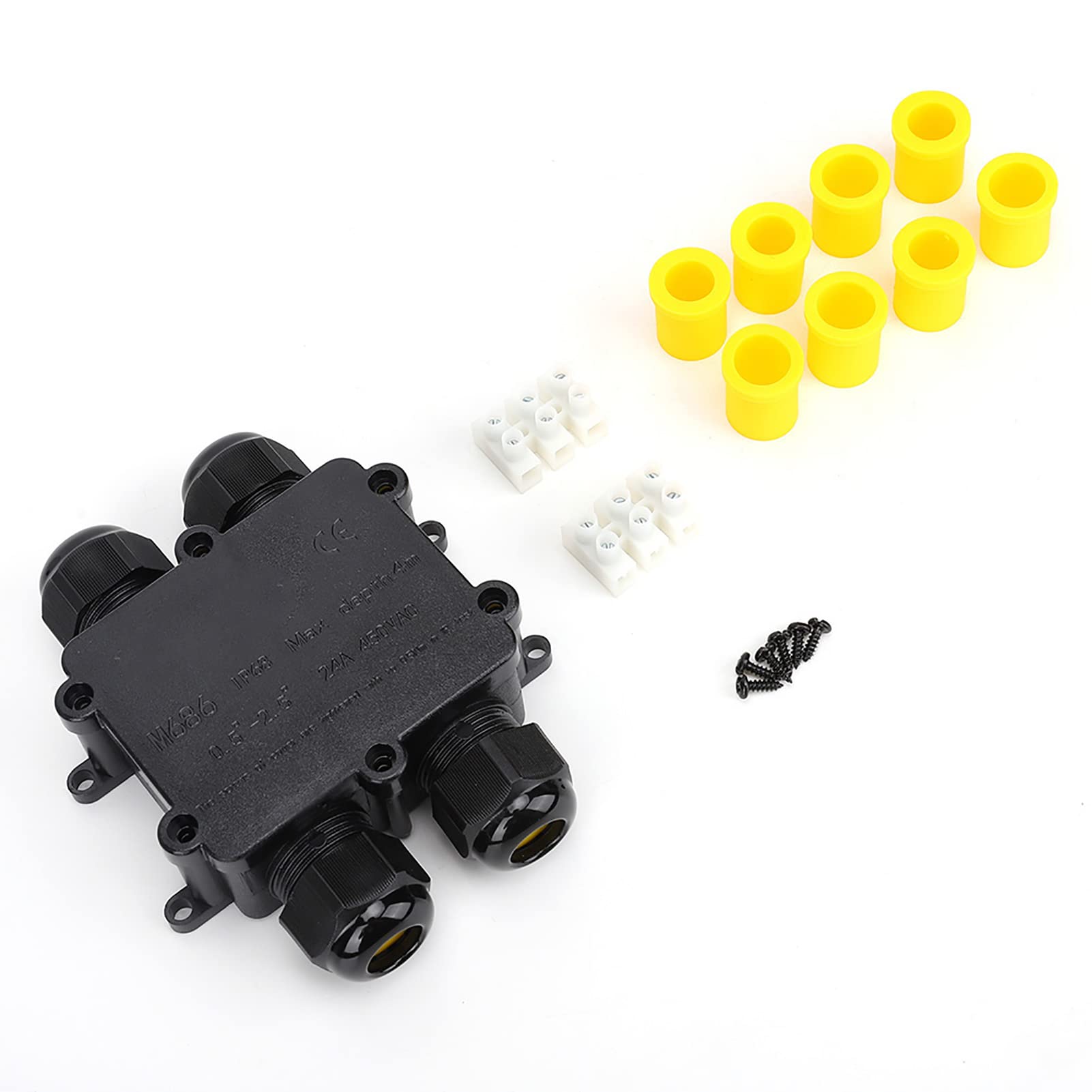 verteilerdose ip68 4 wege, Kunststoffanschlussbox M686 IP68 Outdoor 4 -Wege H -Typ Elektrokabelanschluss Langlebig, Staubdicht, Feuerhemmend, Geschützt, für Beleuchtung und Außengeräte
