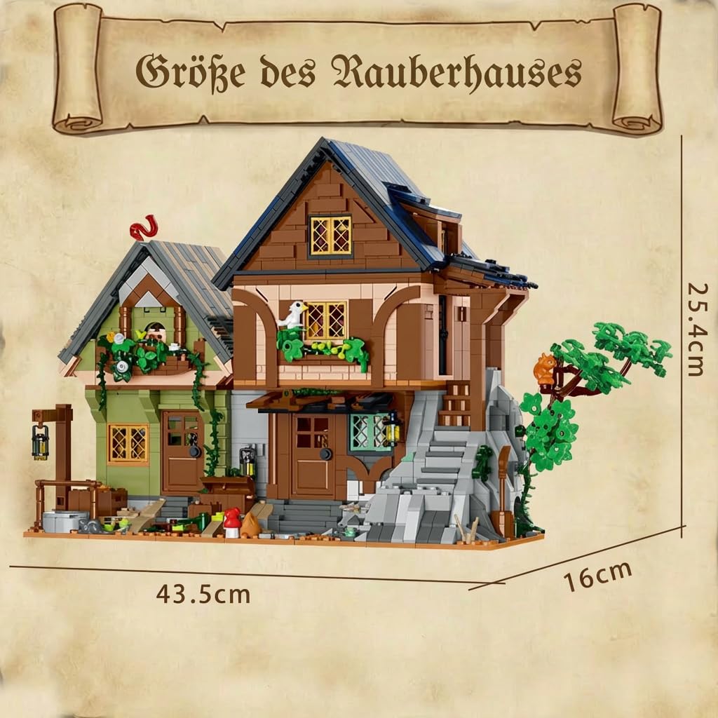 Mittelalter Geheimnis Klemmbausteine Häuser Set - 2225 Teile Wald Magie Architektur | Stadthaus Modular Building für Erwachsene