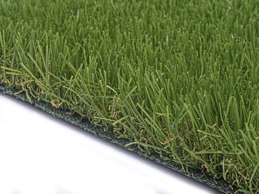Gazon synthetique HENRI. Hauteur totale 35 mm. Dimensions 2x5 m. (10 m2). Gazon naturel et realiste, doux, resistant UV. Pour jardins et paysagisme