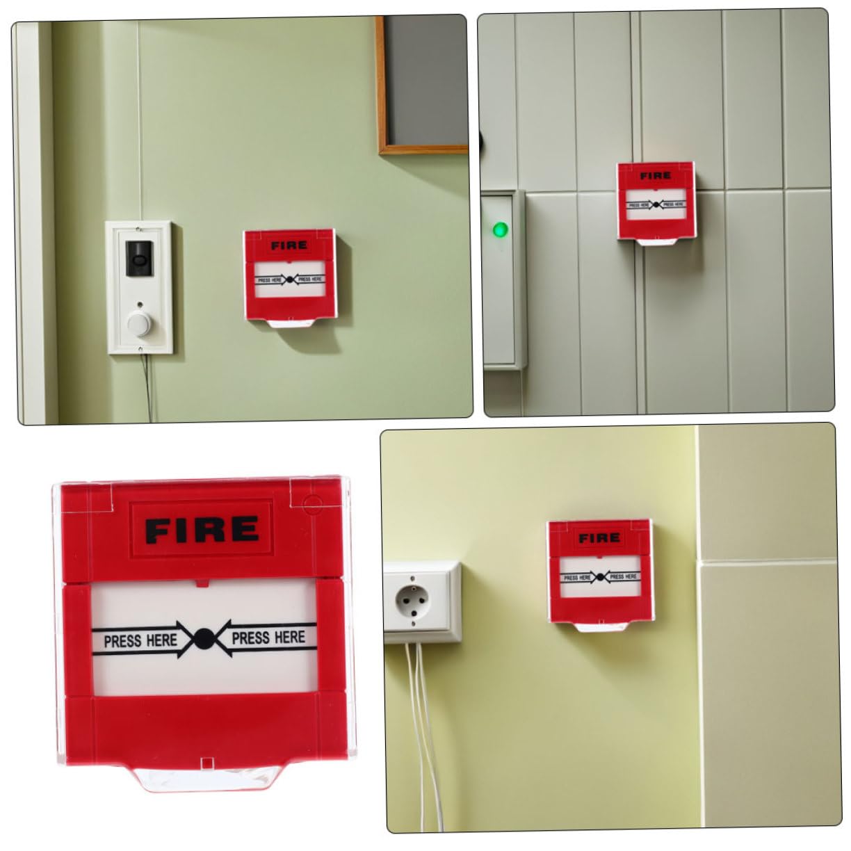SEWACC 2 Botones de Alarma contra Incendios Plástico Rojo Reinicio Manual Diseño Visible y Compatible Sistemas, Adecuado para Espacios Públicos y Hogar