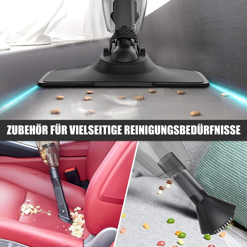 Handstaubsauger 10000Pa,Ersatz für Makita 18V Akku,Mini Handstaubsauger Auto 140W,Bürstenloser Motor,mit 2X 3.0AH Akku und Waschbar HEPA-Filter,für Auto Haus Büro, Tierhaare