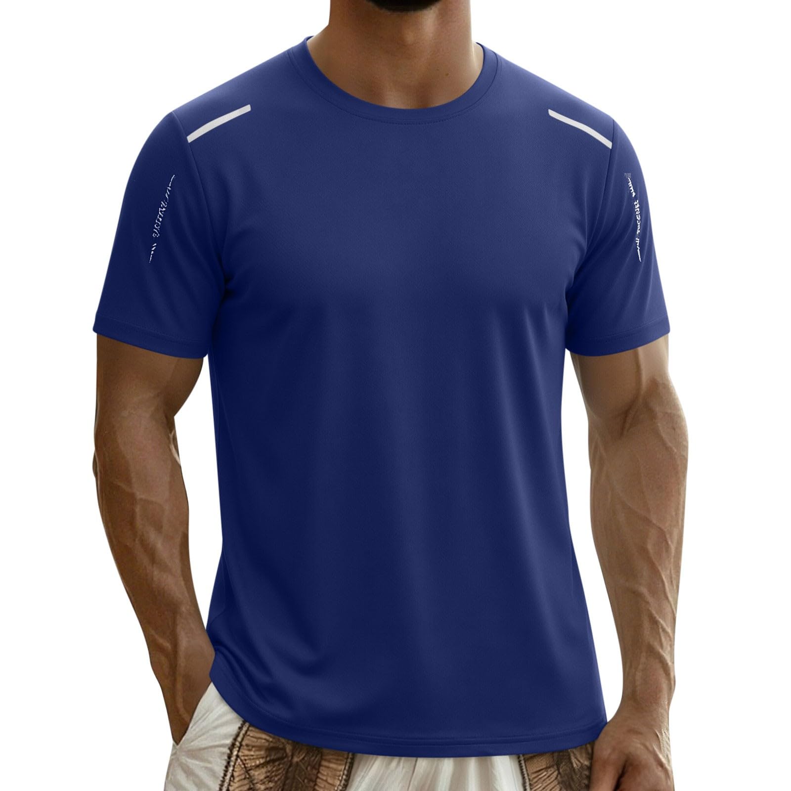 Mens T-Shirts Workout Shirts Casual Short Sleeve Athletic Quick Dry T-Shirt Lightweight Cooling Gym Running Fit Tops — view 8