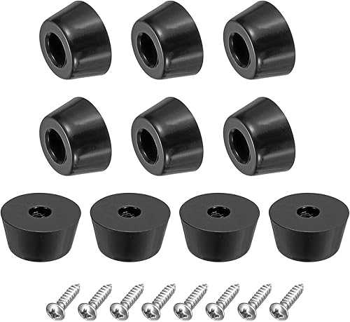 Miniatura 9 de uxcell 10 pies de goma para parachoques, almohadillas redondas de 0.28 pulgadas de alto x 0.51 pulgadas de ancho con arandela de acero inoxidable y