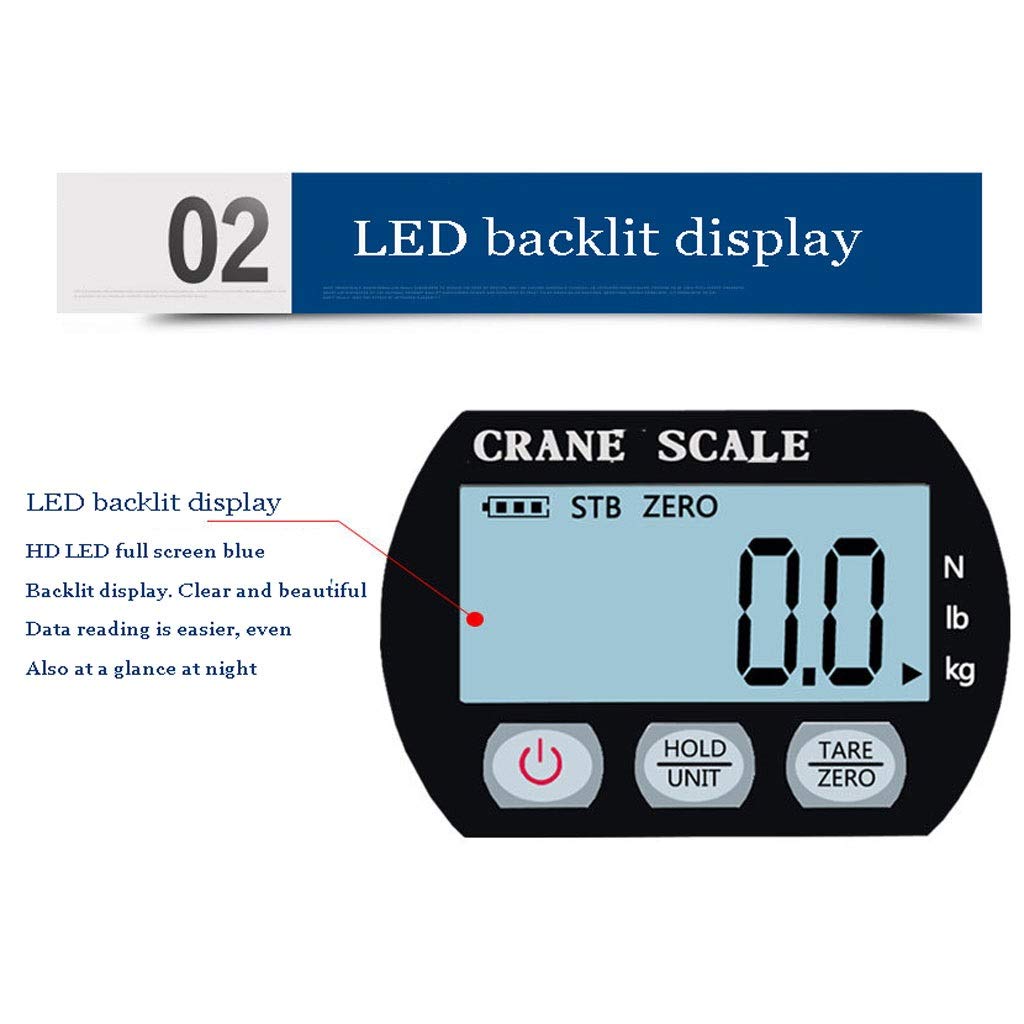 Bilancia a gancio, bilancia sospesa digitale LCD da 300 kg 660 libbre Pesatura industri