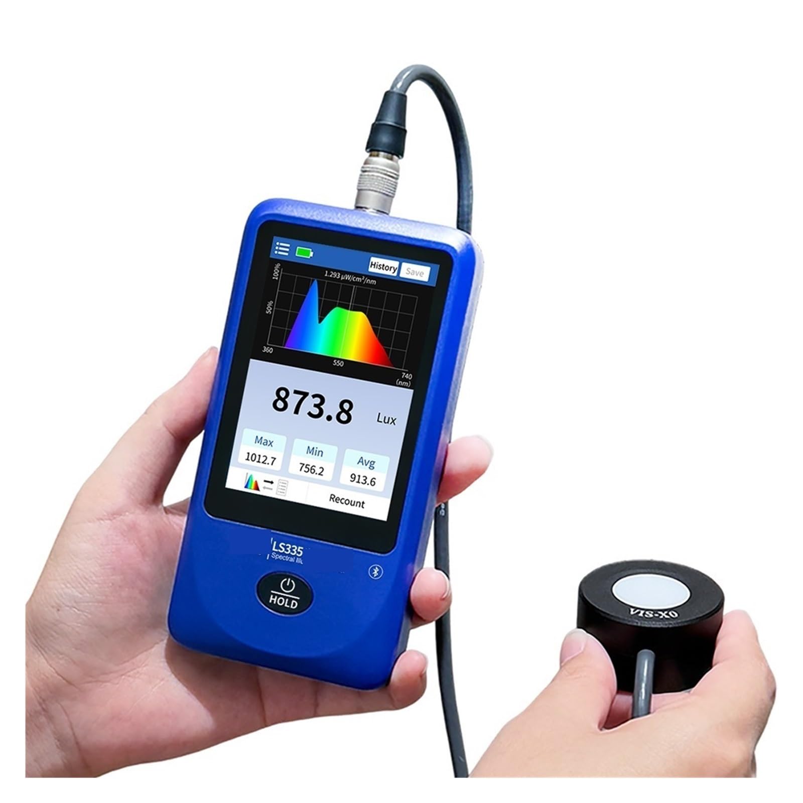 CVFRDD Spectrometer LS335 Spectral Illuminance Meter With A 3.5-inch Color Touchscreen For Home Gardening, Plant Factories, Agricultural Research