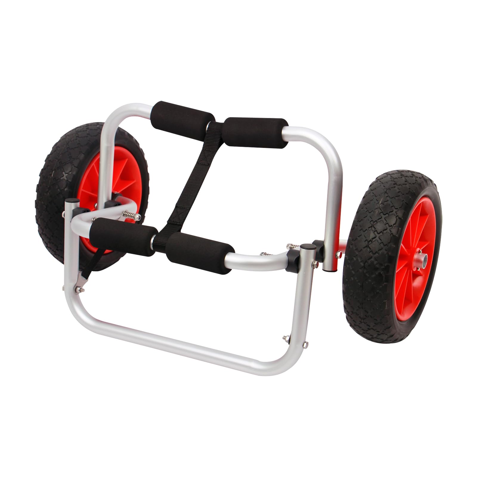 Aluminium Kajakwagen, Kanuwagen mit Nylonband, Transportwagen faltbar mit 2 Massives Rad, bis 68kg für Kajaks, 65 x 35 x 33 cm