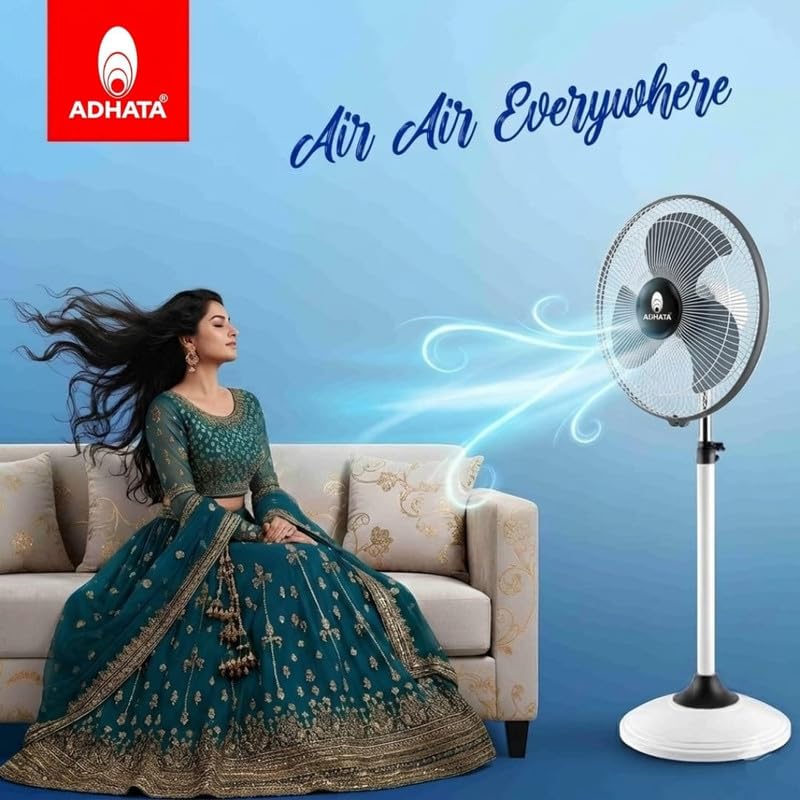 Image of Kaash Non-oscillating Ultra High Speed 2350 RPM (16 Inches) 400mm Bullet Fan /Pedestal Fan /Farrata Fan with Double Ball Bearing with 1 Year Manufacturer Warranty (White+Grey)