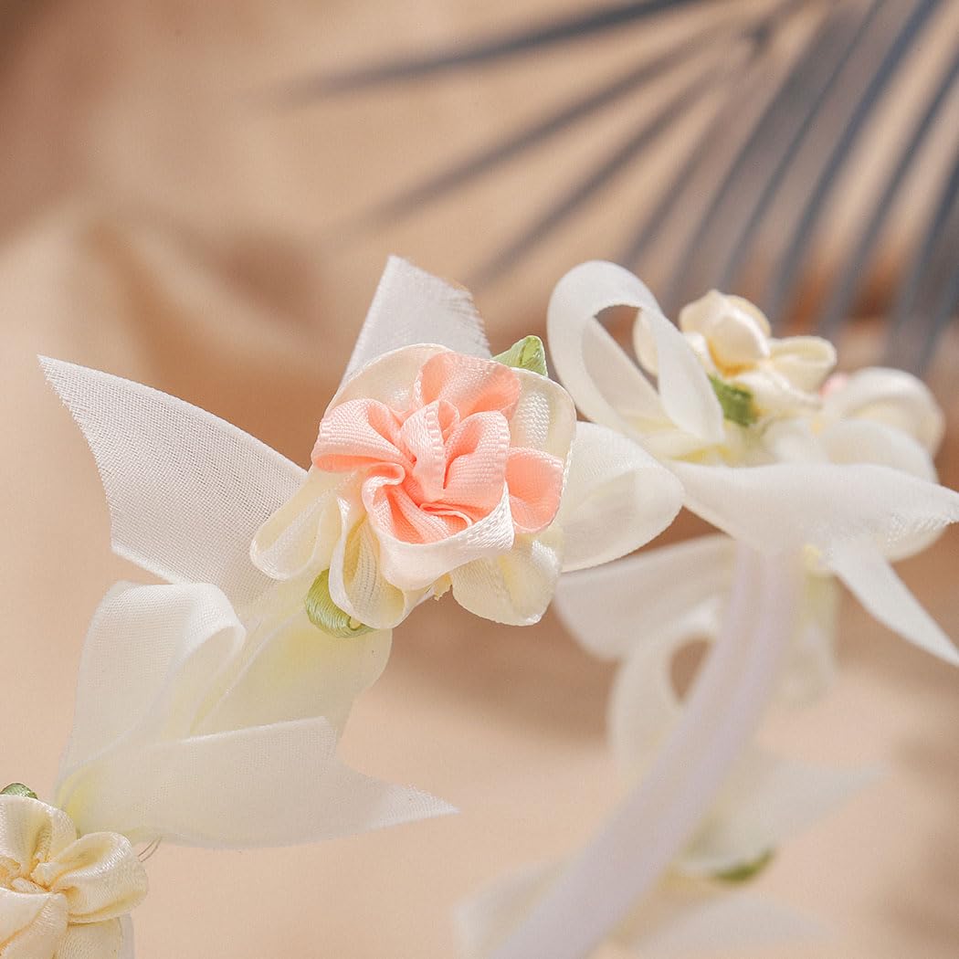 IYOU Fiore Matrimonio Fasce per capelli Oro Perle Cerchietto per Capelli Sposa Floreali per Capelli Strass Accessori per capelli Sposa Comunione per Ragazze