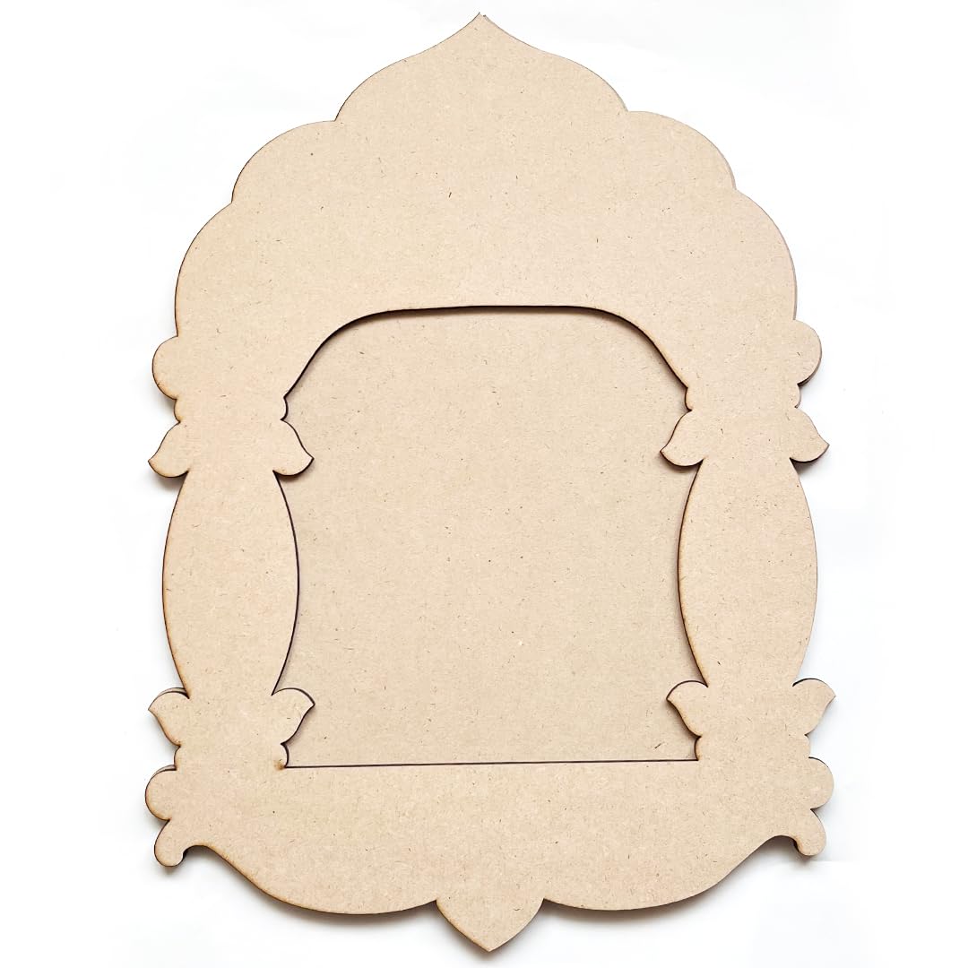 ADIKALA? Plain jharokha Mdf Cutout for DIY Art And Craft | Wall Hanging Decorations, Festival Gift, Wedding 13X9(IN) | 33.02X22.84(CM) (DESIGN 10)