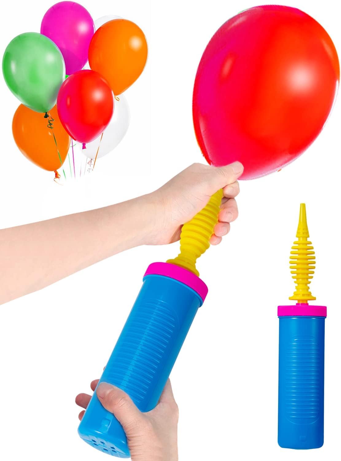 Ballonpumpe Hand Luftballonpumpe,Luftpumpe Ballon,Luftballon Pumpe,Luftpumpe für Luftballons,Pumpe für Luftballons,Ballonpumpe Für Hochzeit,Geburtstag Party Dekorationen(Blau-rosa)