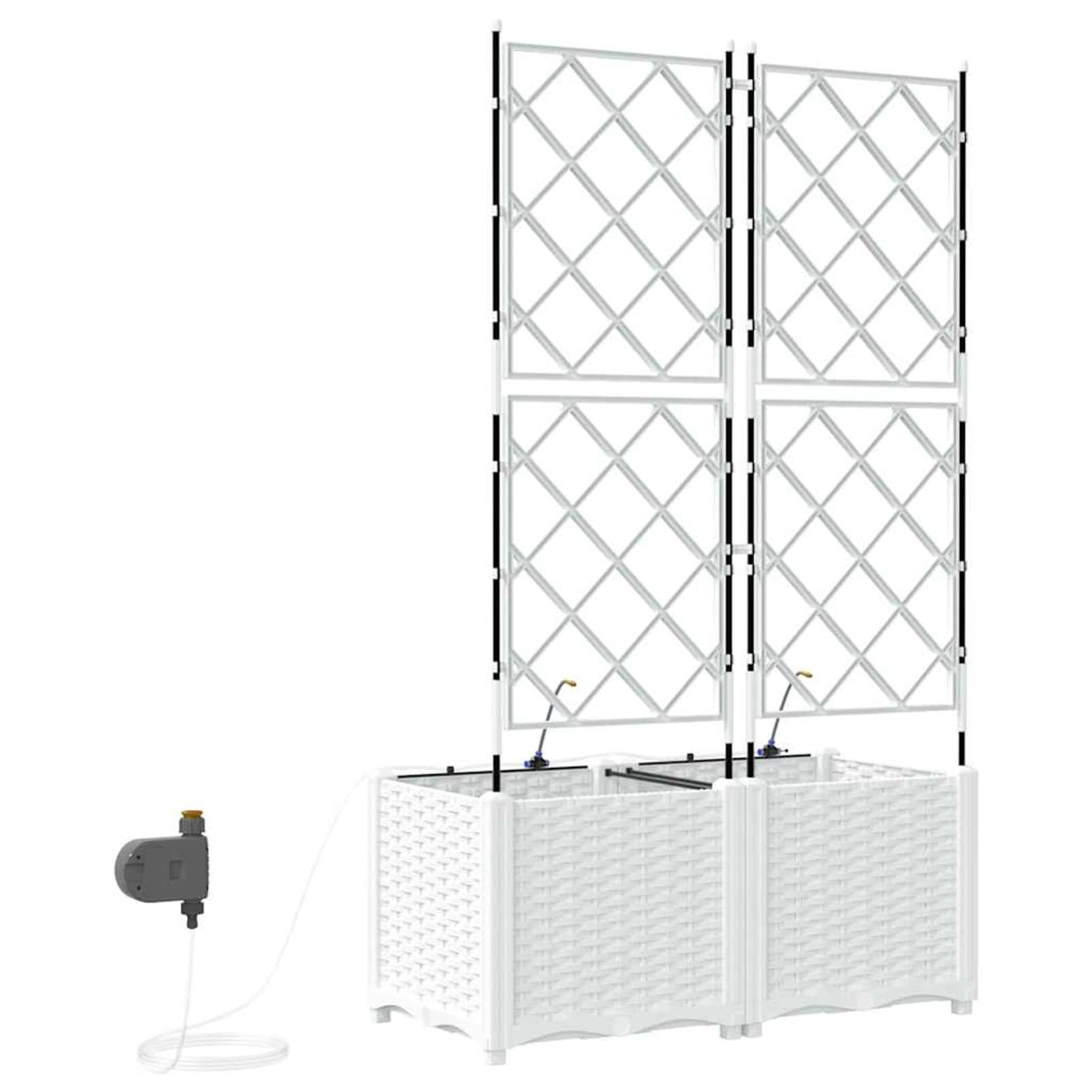 Geecher Vaso da Giardino con Sistema di irrigazione, 2 Pezzi, 80 x 40 x 142 cm, in Acciaio, fioriera per Esterno per Principianti e Appassionati di Giardinaggio