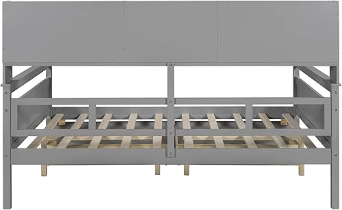 Miniatura 96 de Merax Sofá cama individual con listones de madera, soporte moderno sofá cama con rieles, tamaño individual, blanco marfil Marfil blanco,Espresso