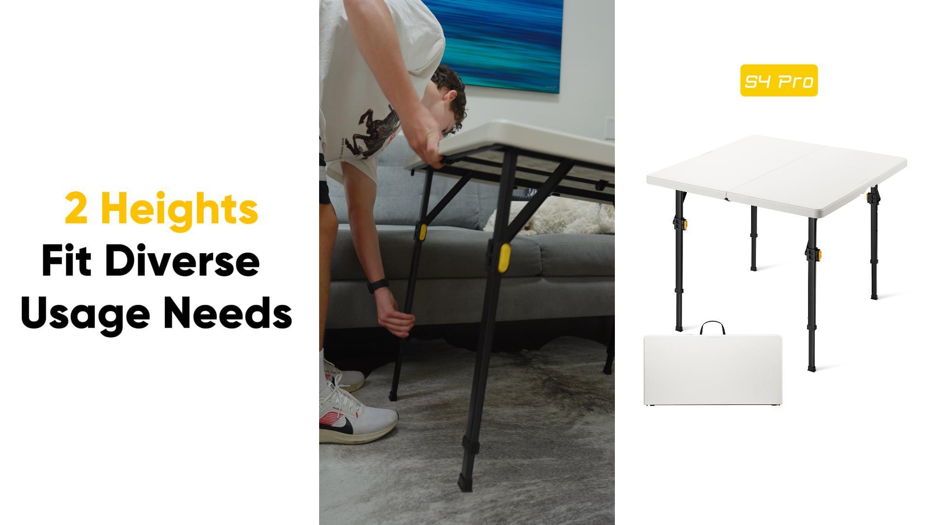 Amazon.com: FanttikOutdoor Folding Table Two Heights Adjustable