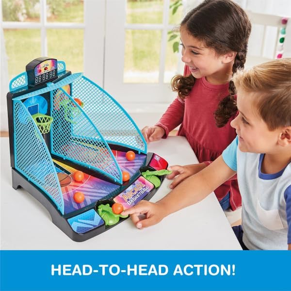 Miniatura 6 de Game Zone Arcade Basketball - Juego multijugador de mesa rápido e interactivo para mayores de 6 años - Combina habilidad y coordinación mano-ojo,