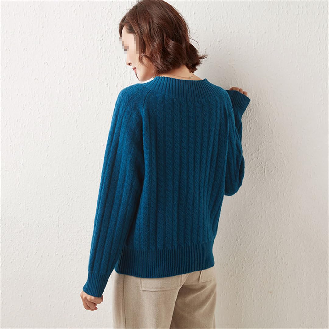 Vogrtcc Maglione da donna in lana a maniche lunghe con scollo a V