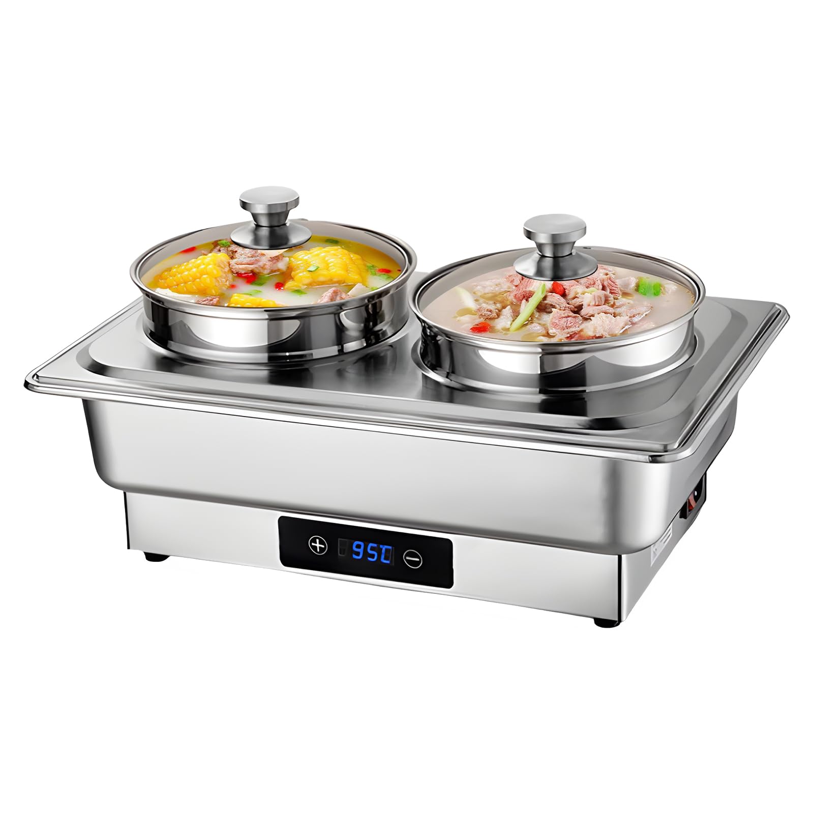 送料込【3セットまとめてお得】ステンレス製 チューフィングディッシュ 保温調理 Amazon | ビュッフェサーバー チェーフィングディッシュ 保温器