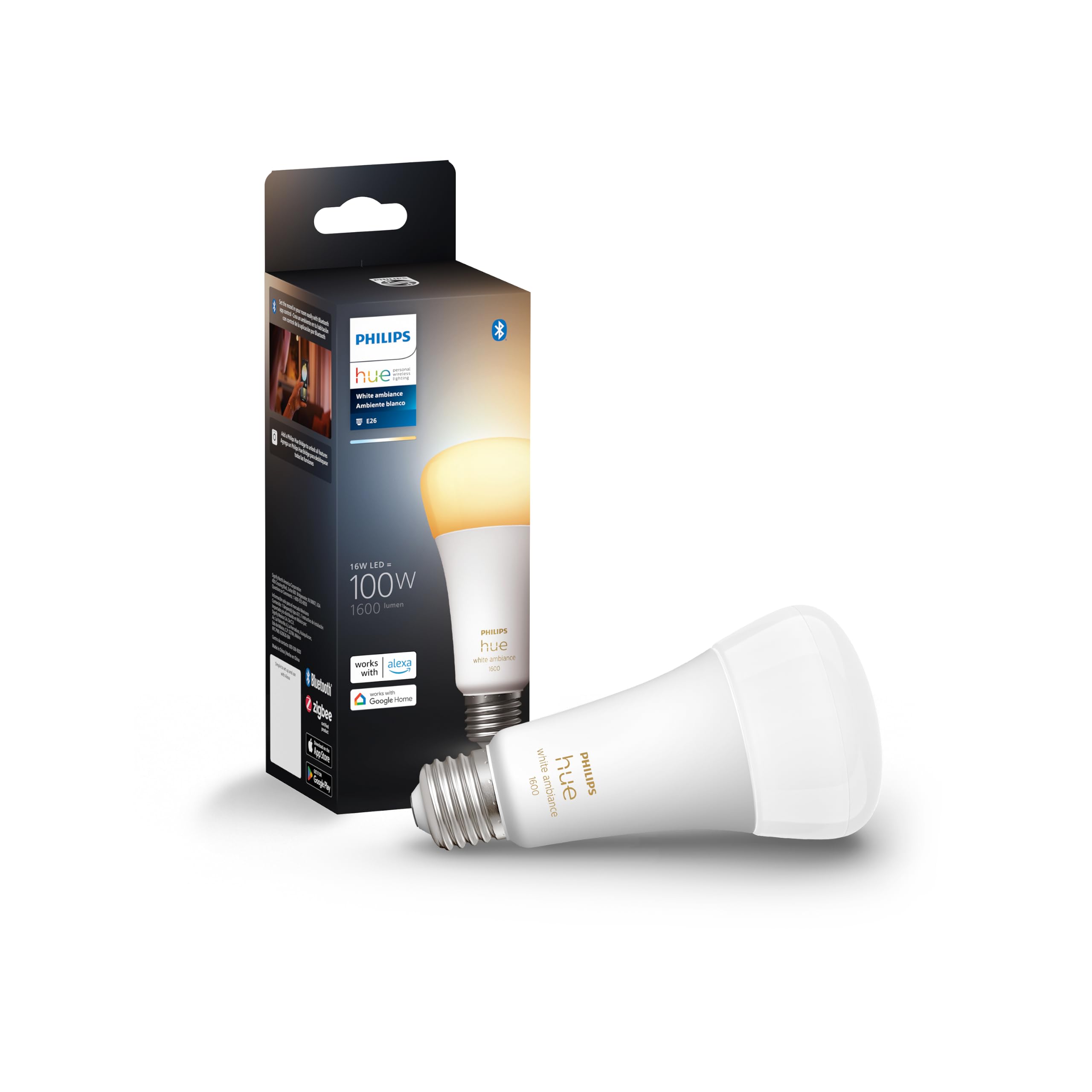 Philips Hue Smart 100W A21 LED Bulb - White Ambiance Warm-to-Cool