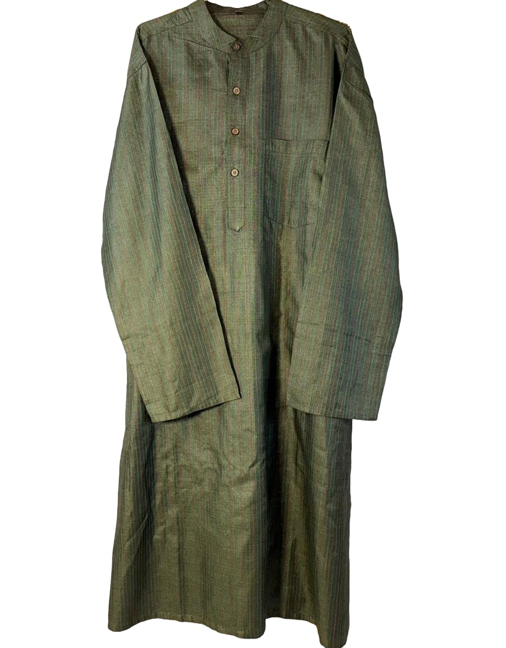 Ratnam's Natural Tasar Silk Men's Kurta – Traditional Handwoven | Natural dye | Grey Colour | Liner Design | Comfort Fit-image-42