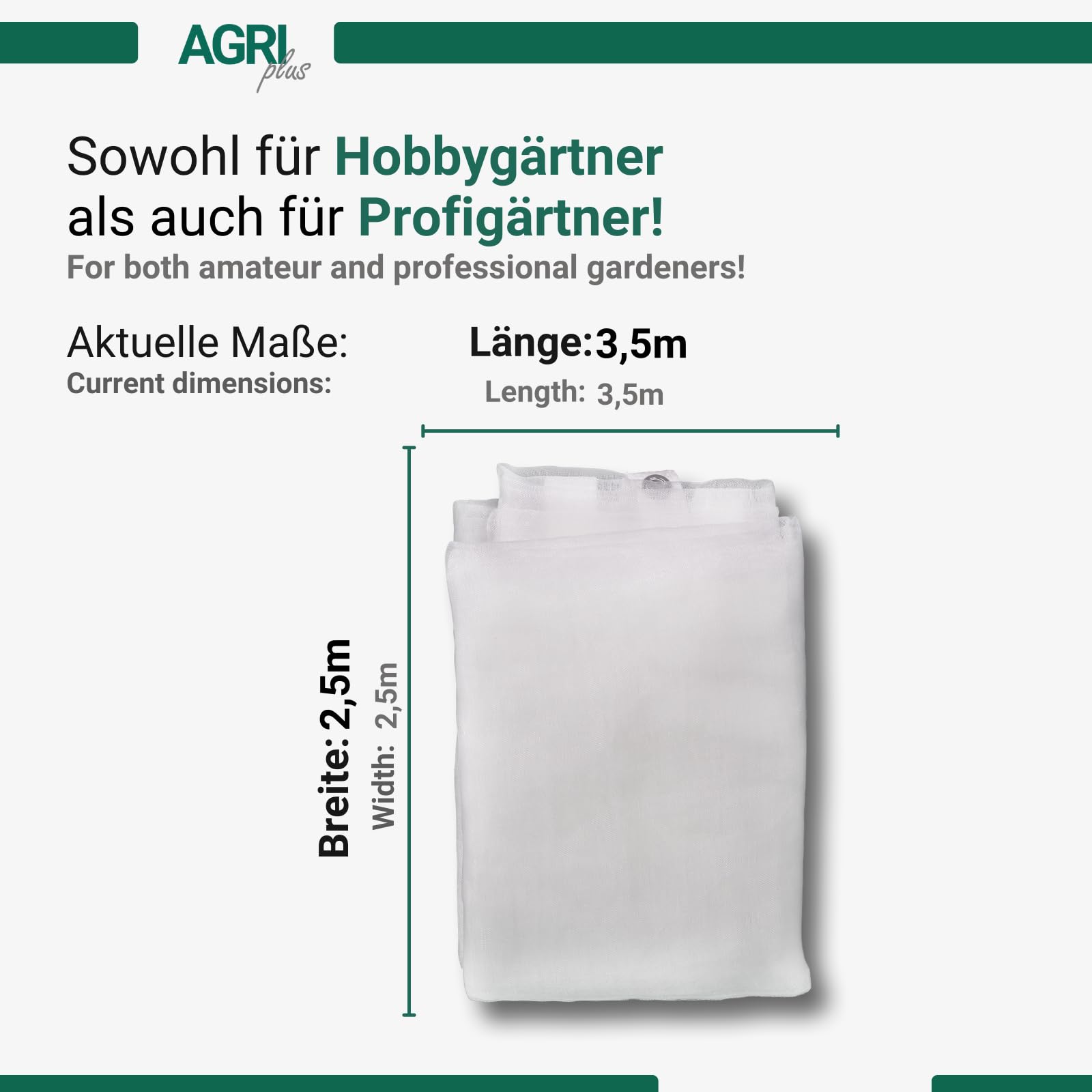 AGRI plus Universalnetz für Sandkasten, Pool & Teich | 2,5 x 3,5 m | Verschiedene Maße | Netz engmaschig 0,8 x 0,8 mm I Abdecknetz mit Ösen I Schutznetz UV-beständig & wasserdurchlässig