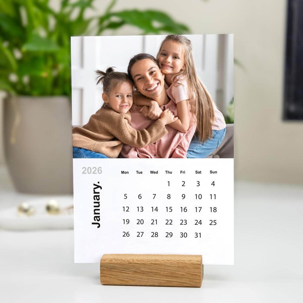 Dotty about Paper Personalised Photo Desktop Calendar. Secret Santa Gift, Gift Set, 2026 Photo Calendar โ image 1