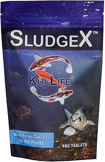 SludgeX Koi Pond Sludge Remover | 480 Pond Cleaner Tablets for Small Ponds