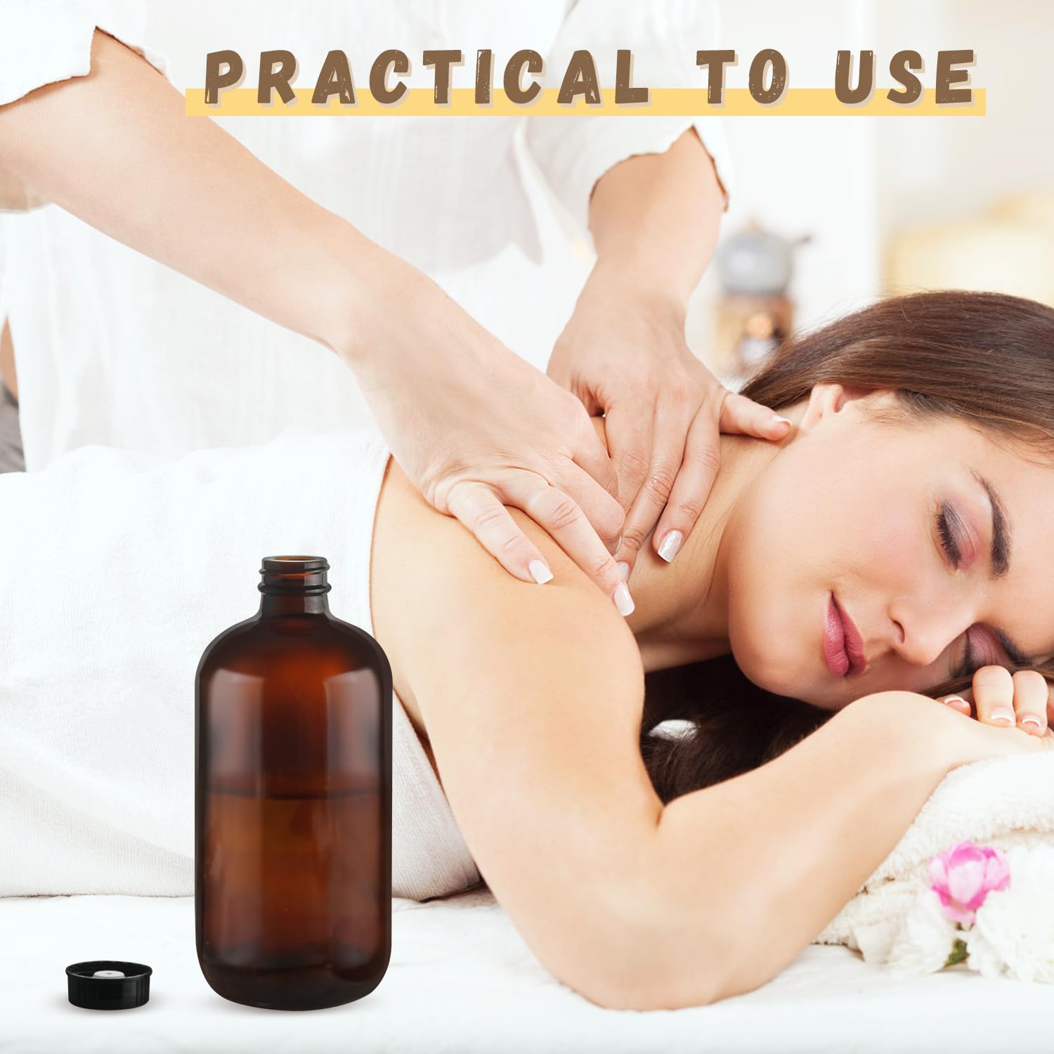 Magic Season Boston Bottiglie Rotonde in Vetro(Ambra/30 ml con Contagocce/2 pz