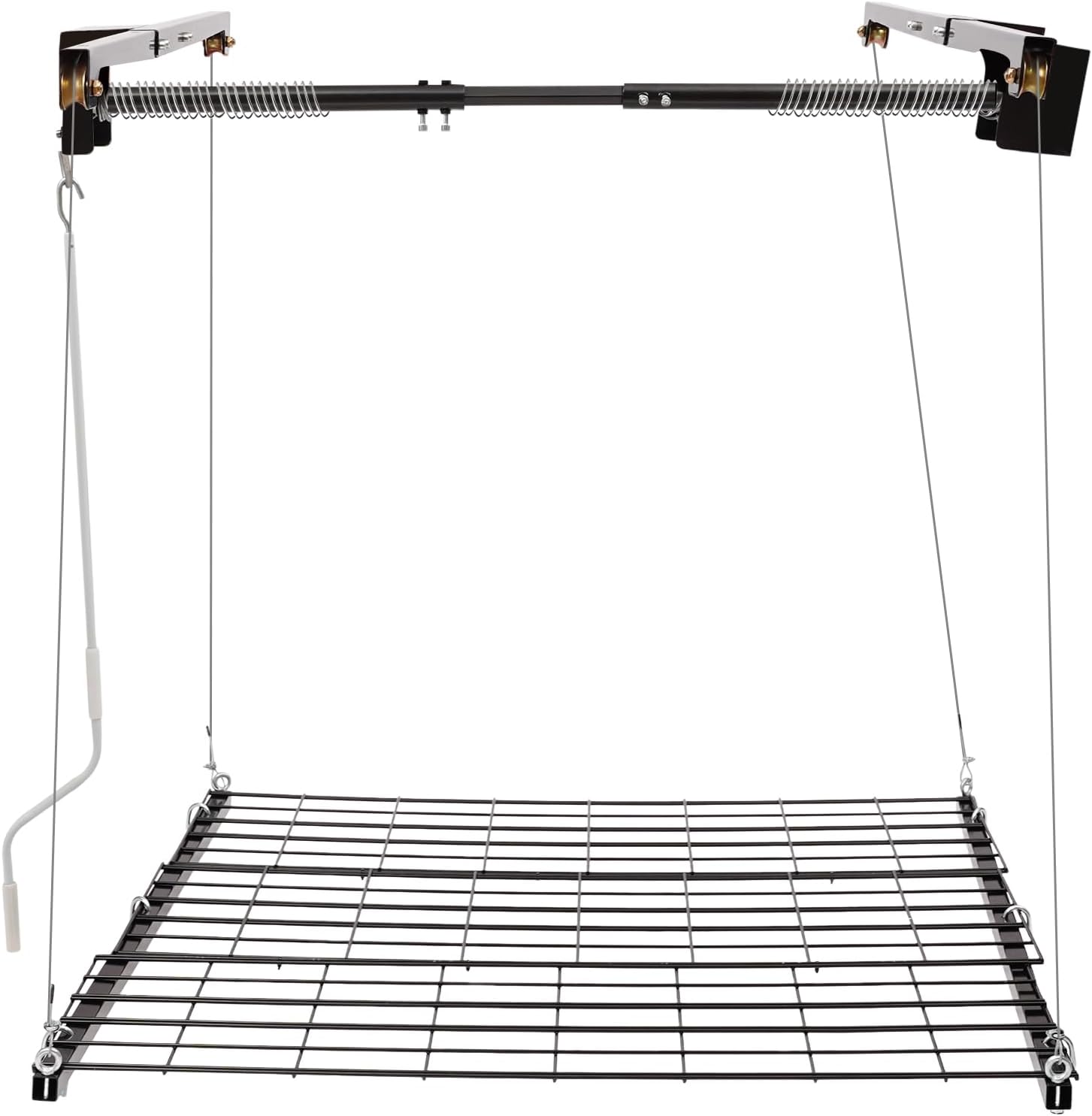 4x4 Ft Overhead Garage Storage Rack 300lbs Capacity Garage Ceiling Storage Lift Adjustable Ceiling Mounted Storage Lift for Warehouse